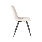 Eetkamerstoel Jelt - Naturel - Boucle - Zwart Metalen Frame