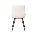 Eetkamerstoel Jelt - Naturel - Boucle - Zwart Metalen Frame