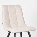 Eetkamerstoel Jelt - Naturel - Boucle - Zwart Metalen Frame