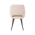 Eetkamerstoel Fer - Naturel - Boucle - Zwart Metalen Frame