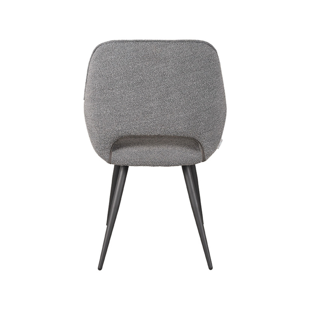 Eetkamerstoel Fer - Grijs - Boucle - Zwart Metalen Frame
