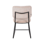 Eetkamerstoel Noah - Naturel - Ribcord - Zwart Metalen Frame
