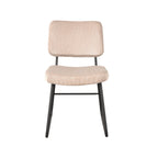Eetkamerstoel Noah - Naturel - Ribcord - Zwart Metalen Frame
