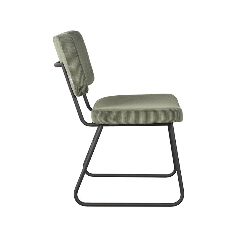 Eetkamerstoel Noah - Forest - Ribcord - Zwart Metalen Frame
