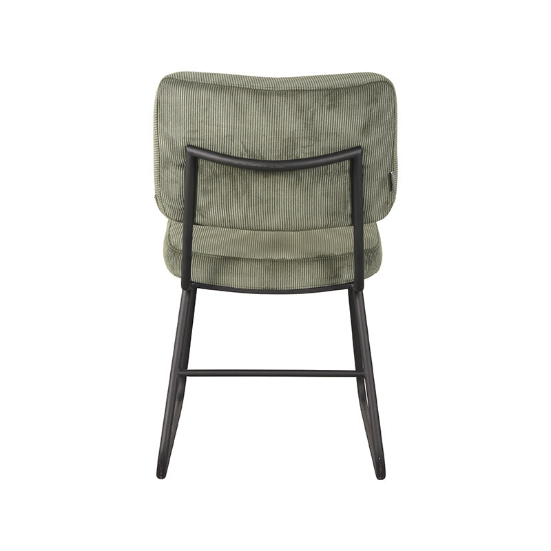 Eetkamerstoel Noah - Forest - Ribcord - Zwart Metalen Frame