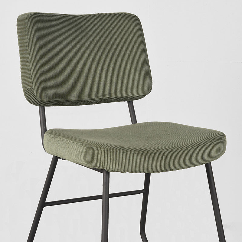 Eetkamerstoel Noah - Forest - Ribcord - Zwart Metalen Frame