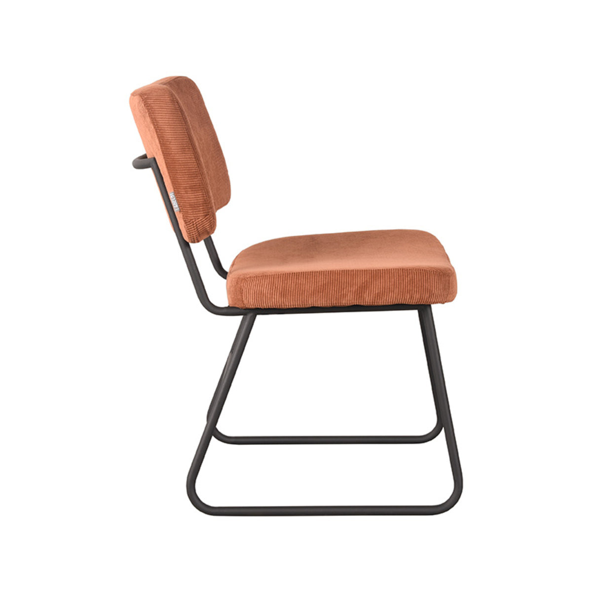 Eetkamerstoel Noah - Rust - Ribcord - Zwart Metalen Frame