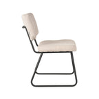 Eetkamerstoel Noah - Naturel - Boucle - Zwart Metalen Frame