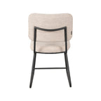 Eetkamerstoel Noah - Naturel - Boucle - Zwart Metalen Frame