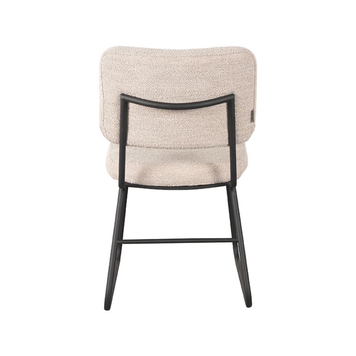 Eetkamerstoel Noah - Naturel - Boucle - Zwart Metalen Frame