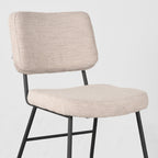 Eetkamerstoel Noah - Naturel - Boucle - Zwart Metalen Frame