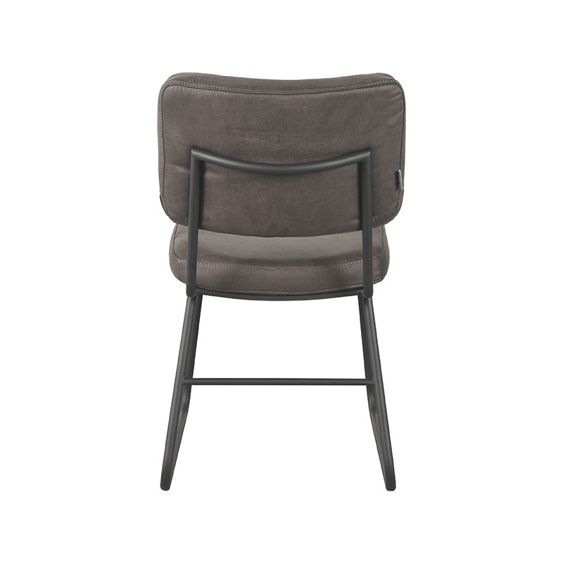 Eetkamerstoel Noah - Antraciet - Micro Suede - Zwart Metalen Frame