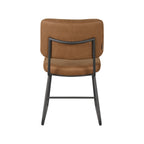Eetkamerstoel Noah - Cognac - Micro Suede - Zwart Metalen Frame
