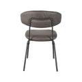Eetkamerstoel Zack - Antraciet - Micro Suede - Zwart Metalen Frame