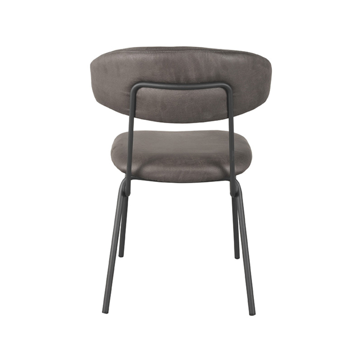Eetkamerstoel Zack - Antraciet - Micro Suede - Zwart Metalen Frame