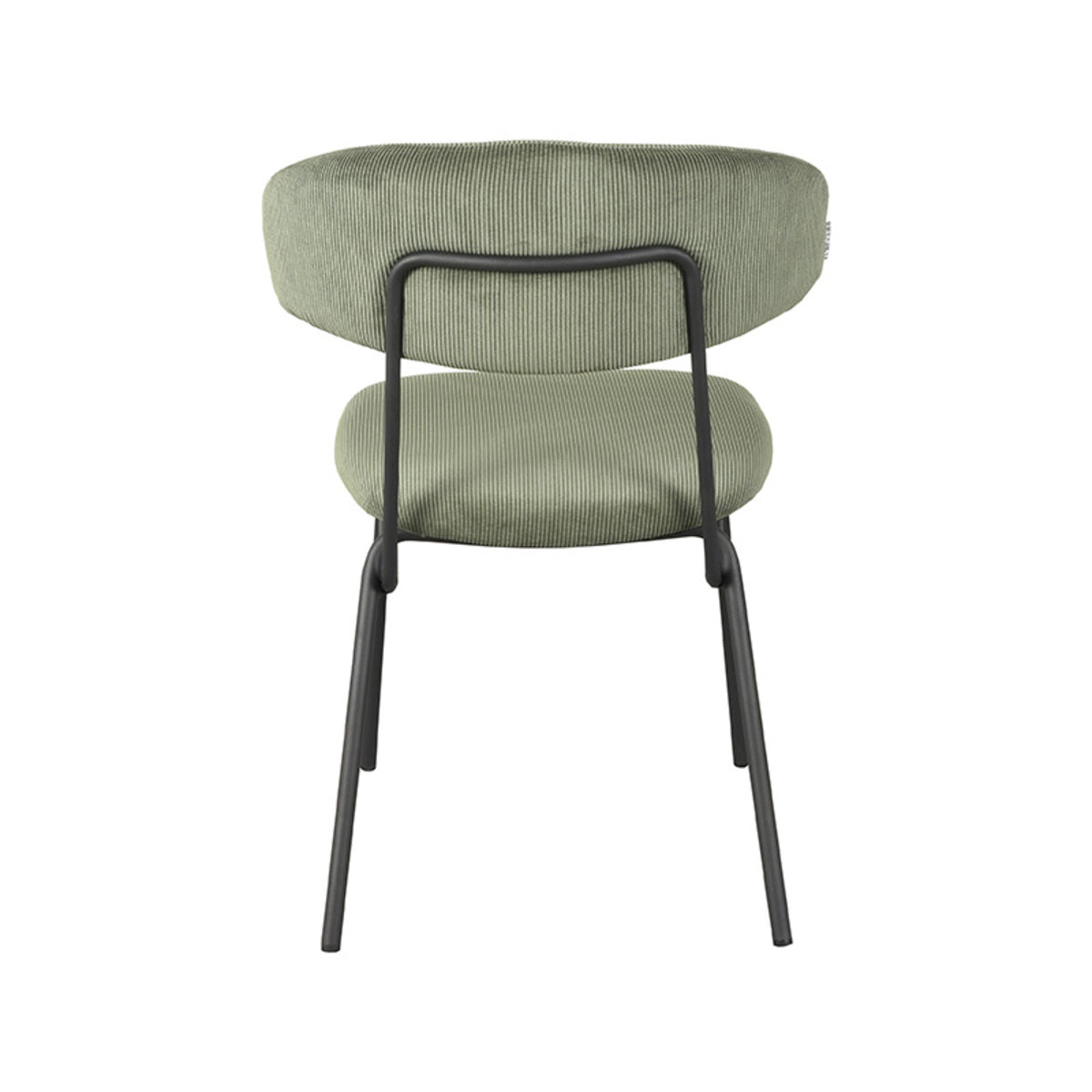 Eetkamerstoel Zack - Forest - Ribcord - Zwart Metalen Frame