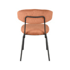 Eetkamerstoel Zack - Rust - Ribcord - Zwart Metalen Frame