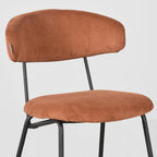Eetkamerstoel Zack - Rust - Ribcord - Zwart Metalen Frame