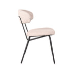 Eetkamerstoel Zack - Naturel - Boucle - Zwart Metalen Frame
