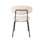 Eetkamerstoel Zack - Naturel - Boucle - Zwart Metalen Frame