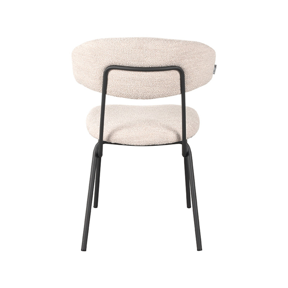 Eetkamerstoel Zack - Naturel - Boucle - Zwart Metalen Frame