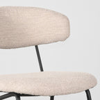 Eetkamerstoel Zack - Naturel - Boucle - Zwart Metalen Frame