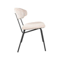 Eetkamerstoel Zack - Naturel - Ribcord - Zwart Metalen Frame