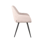 Eetkamerstoel Fender - Naturel - Boucle - Zwart Metalen Frame