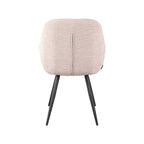 Eetkamerstoel Fender - Naturel - Boucle - Zwart Metalen Frame