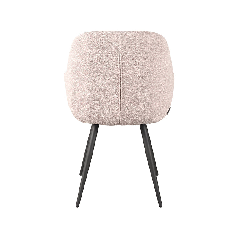 Eetkamerstoel Fender - Naturel - Boucle - Zwart Metalen Frame