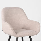 Eetkamerstoel Fender - Naturel - Boucle - Zwart Metalen Frame