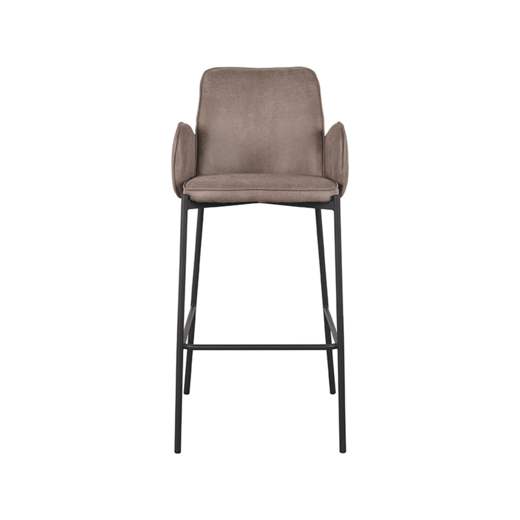 Barkruk Joni - Taupe - Micro Suede - Hoog