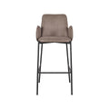 Barkruk Joni - Taupe - Micro Suede - Hoog