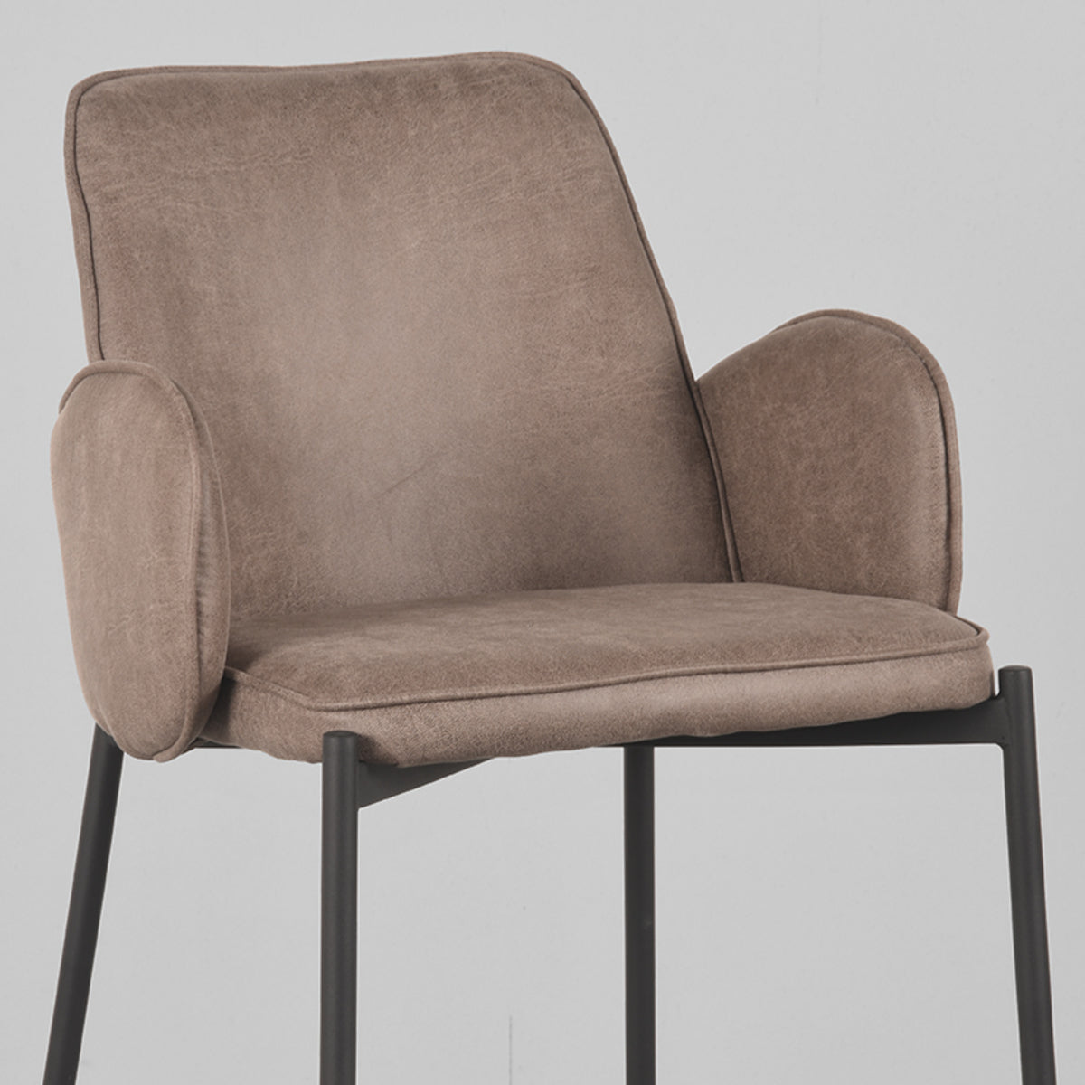 Barkruk Joni - Taupe - Micro Suede - Hoog