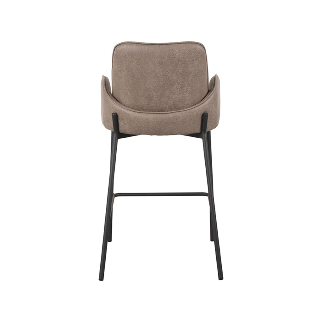 Barkruk Joni - Taupe - Micro Suede - Laag