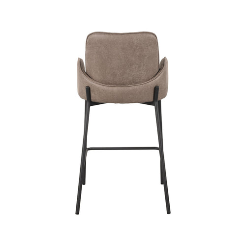 Barkruk Joni - Taupe - Micro Suede - Laag