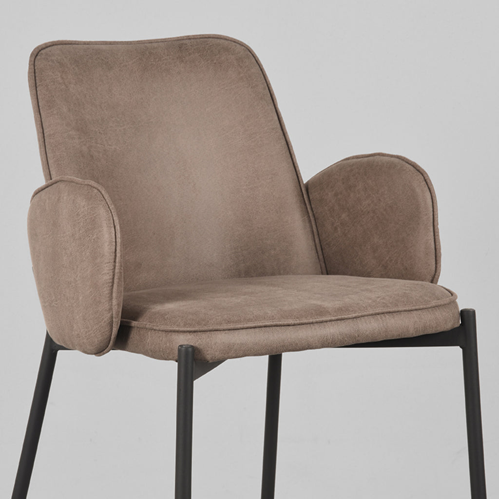 Barkruk Joni - Taupe - Micro Suede - Laag