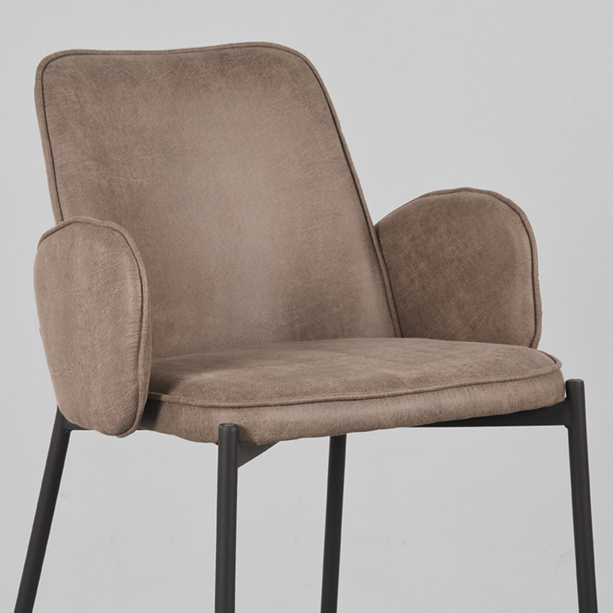 Barkruk Joni - Taupe - Micro Suede - Laag