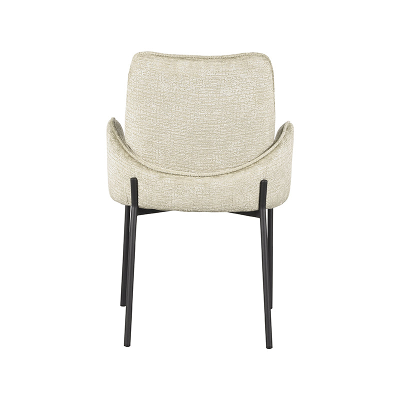 Eetkamerstoel Joni - Beige - Elegance - Zwart Metalen Frame