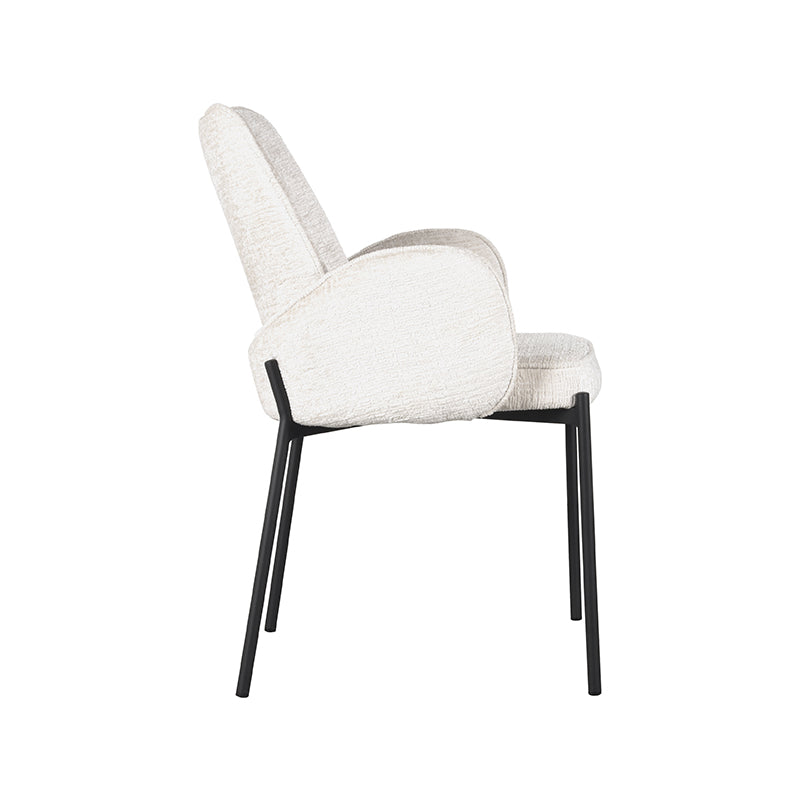 Eetkamerstoel Joni - Creme - Elegance - Zwart Metalen Frame