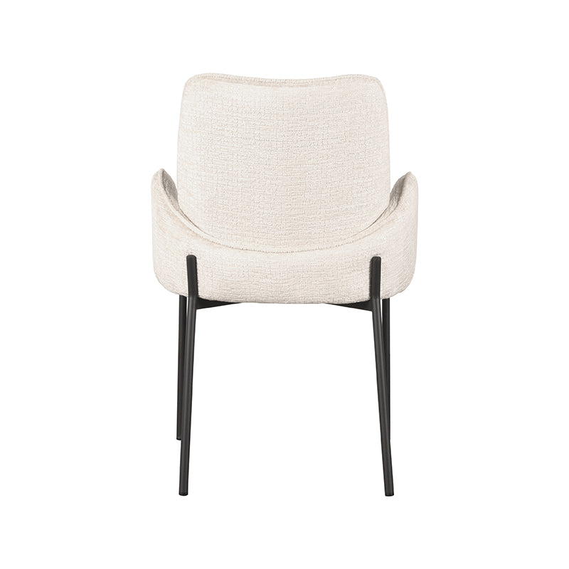 Eetkamerstoel Joni - Creme - Elegance - Zwart Metalen Frame