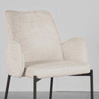 Eetkamerstoel Joni - Creme - Elegance - Zwart Metalen Frame