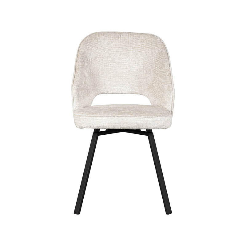 Eetkamerstoel Lewis - Creme - Elegance - Zwart Metalen Frame