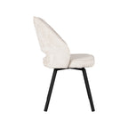 Eetkamerstoel Lewis - Creme - Elegance - Zwart Metalen Frame