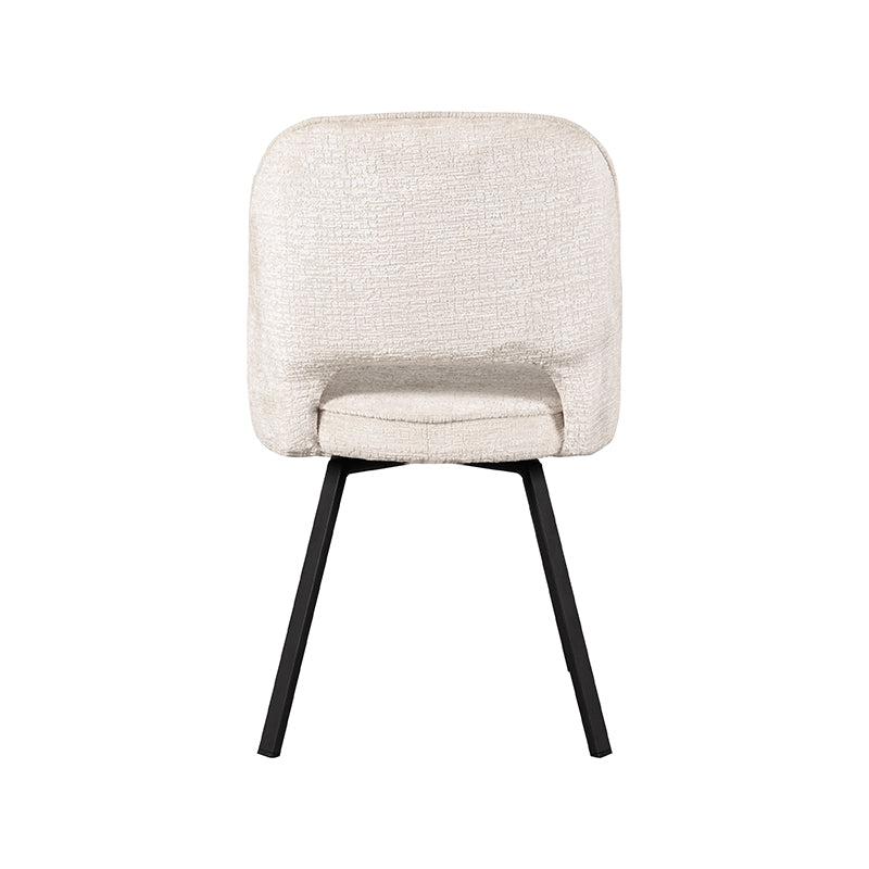 Eetkamerstoel Lewis - Creme - Elegance - Zwart Metalen Frame