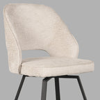Eetkamerstoel Lewis - Creme - Elegance - Zwart Metalen Frame