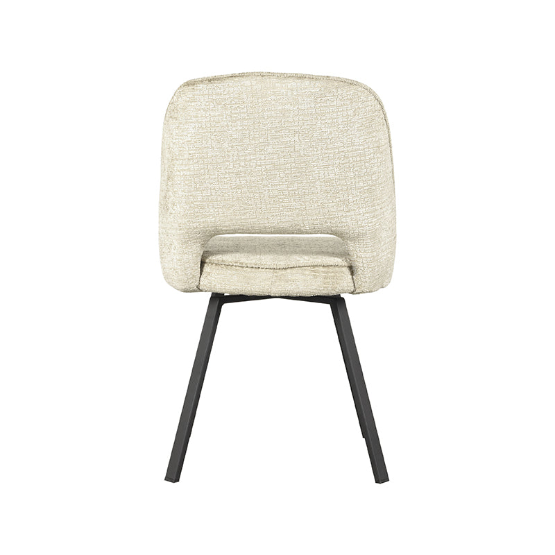 Eetkamerstoel Lewis - Beige - Elegance - Zwart Metalen Frame
