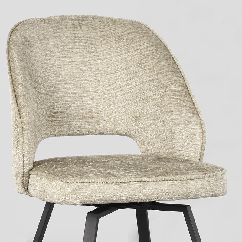 Eetkamerstoel Lewis - Beige - Elegance - Zwart Metalen Frame