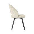 Eetkamerstoel Lewis - Beige - Chenille - Zwart Metalen Frame