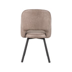 Eetkamerstoel Lewis - Taupe - Micro Suede - Zwart Metalen Frame